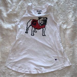 White UGA athletic tank top
